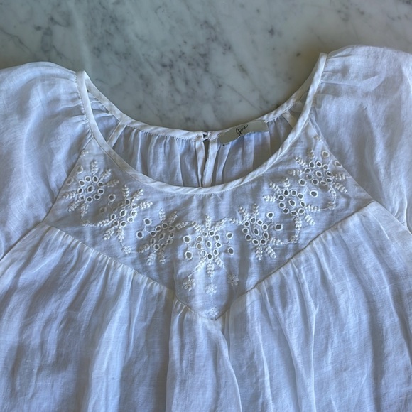 Joie Embroidered-Eyelet Short Sleeve Top - Picture 6 of 10